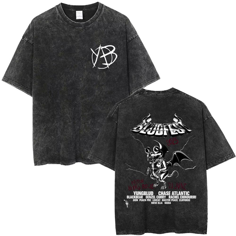 Gewaschenes Vintage Yungblud Lowlife Logo T-Shirt Herren Damen Mode Rock Retro Kurzarm T-Shirt Herren Freizeit Baumwoll T-Shirts