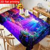 1pc Ethereal Garden Path Tablecloth - Dreamy Multicolored Rectangular Polyester Table Cover for Enchanting Birthday Party Decorations, Gatherings & Ou