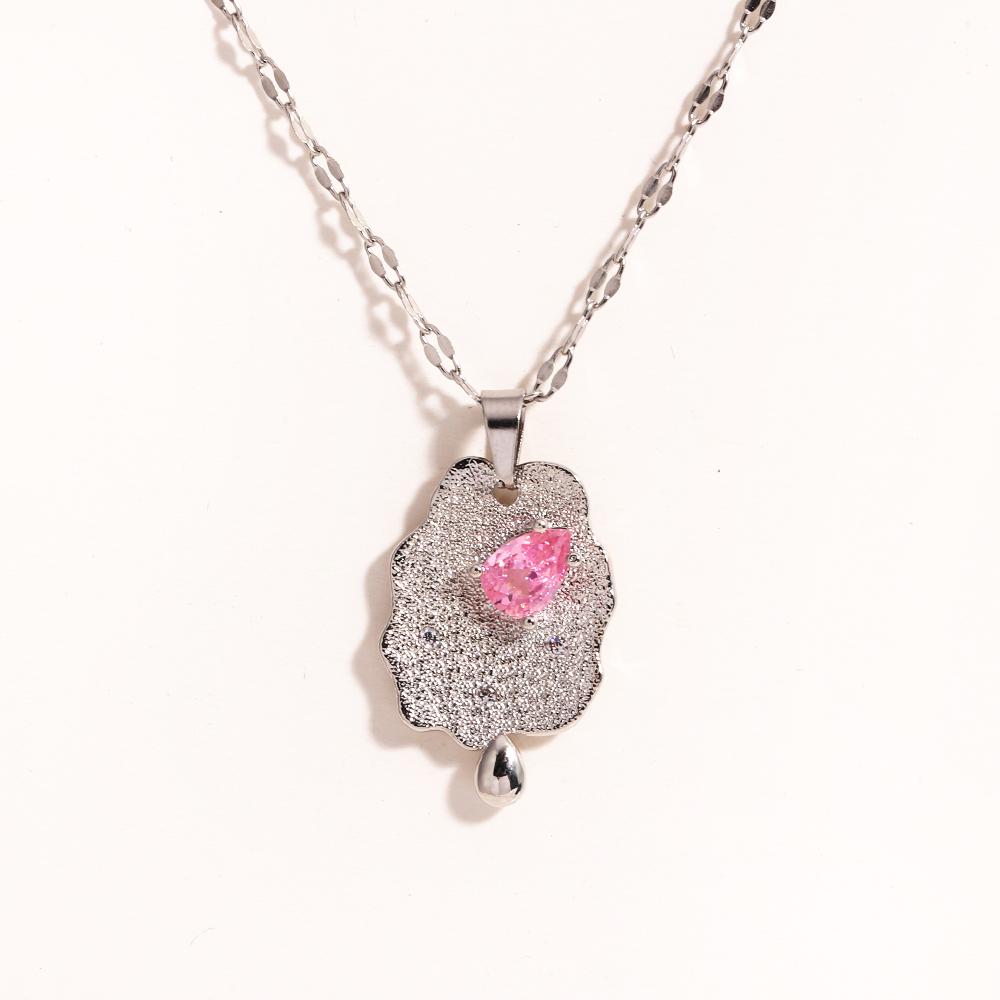Luxury Zircon Crystal Stainless Steel Necklaces For Women Korean Fashion Sweet Sexy Female Clavicle Chain Jewelry