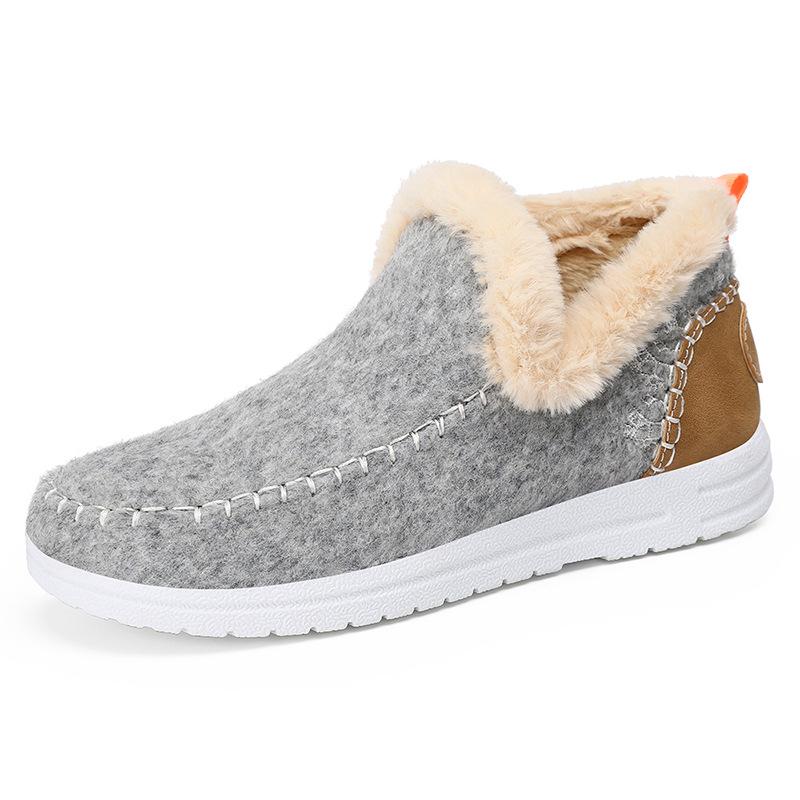 Cotton Shoes Winter New Women's Shoes Fleece Thickened Snow Boots One Pedal Convenient Short Boots Fashion Warm Cotton Boots
