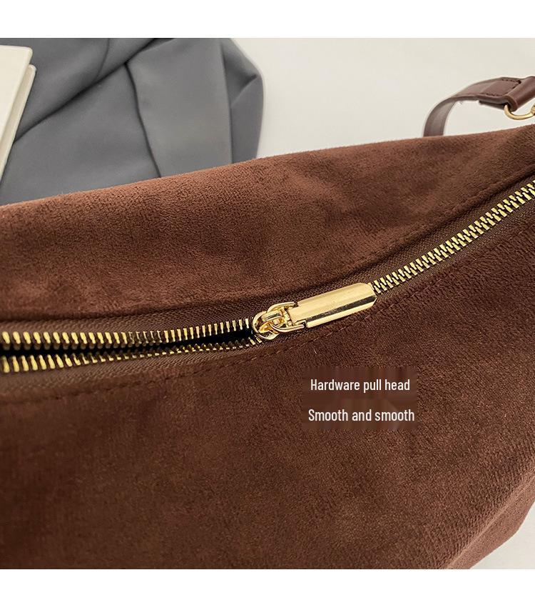 2025 Retro Deerskin Frosted Shoulder Crossbody Bag for Women: High-End Autumn/Winter Fashion