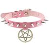 Spike Choker Necklace for Women Goth Pentagram Necklace Emo Neck Strap Cosplay Chocker Gothic Accessories