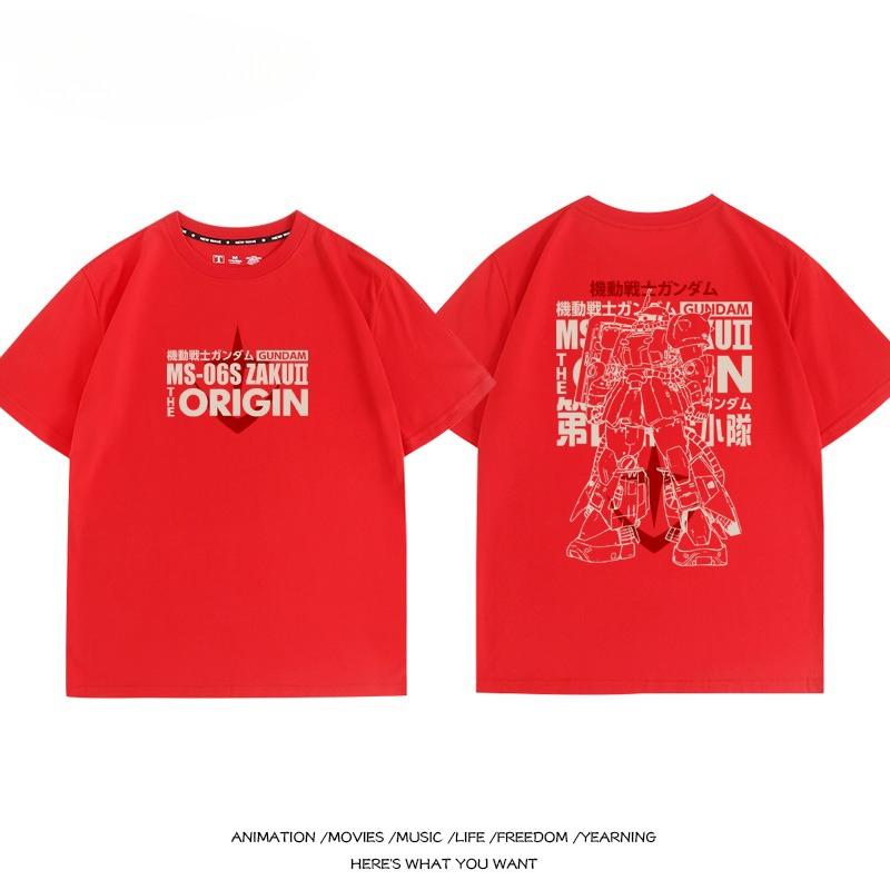 Mobile Suit Gundam tide brand joint Zagu SD 08MS squad short-sleeved two-dimensional T-shirt summer men's pure cotton