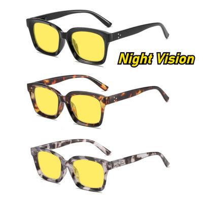 Lunettes de mode pour hommes et femmes à monture complète anti-lumière bleue vision nocturne pour équitation extérieure, conduite, protection des yeux, lunettes de vision nocturne