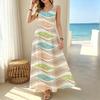 Women's Sleeveless Striped Long Dress Lightweight & Breathable,Ideal for Beach Vacation,Daily Commute & Outdoor Casual Looks