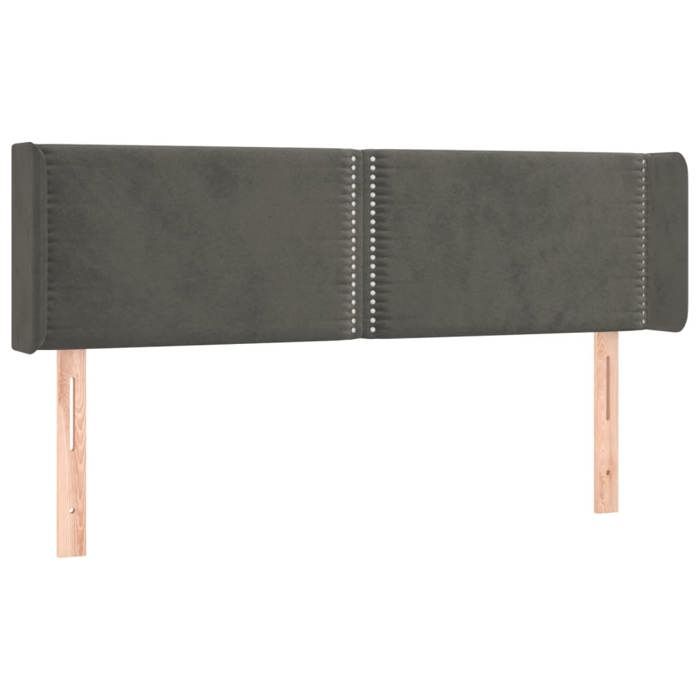 VidaXL Tête de Lit à LED Meuble de Chambre à Coucher Accessoire de Lit Double Tête de Cadre de Lit Intérieur Gris Foncé 3123145