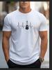 Men's Crew Neck T-shirt, Electric And Heartbeat Pattern Summer Top For Casual And Street Wear