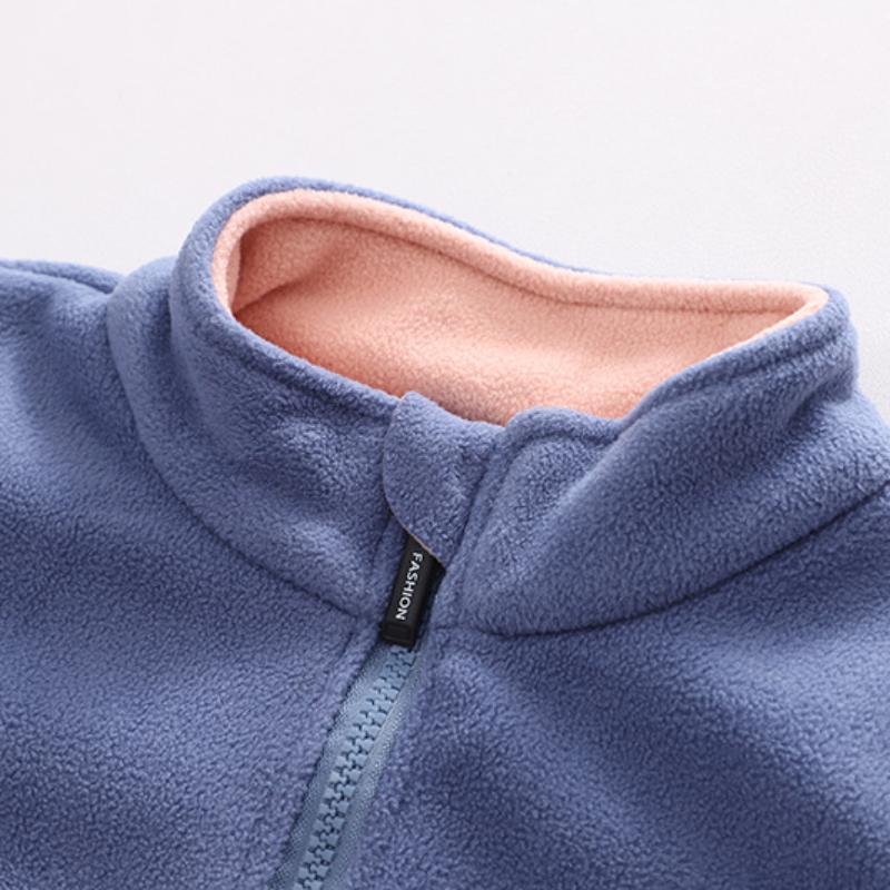 Dětská 0-5 let fleecová bunda pro kluky a dívky jarní a podzimní kabát s dlouhým rukávem