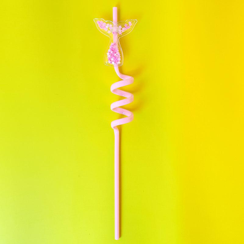 Colorful Fishtail Spiral Straw Party Decoration (PET Material)