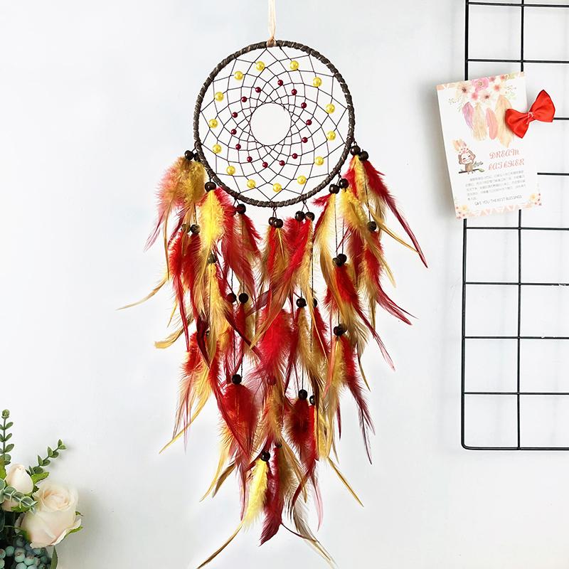 

Подвесные украшения для спальни Ловец снов Ручной работы Перо Колокольчик ветра Настенный декор Креативный подарок на день рождения Фестиваль Украшение для дома
