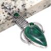 Exclusive Chrysocolla Malachite Green Topaz 925 Silver Plated Pendant 2.8" U3g63