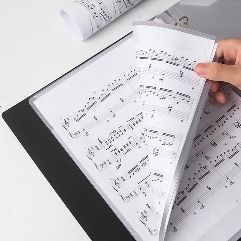 Portable 20 Pages Music Sheet File Paper Storage Folder Documents Holder 4 Size Music Score Folder Organizer Enduring