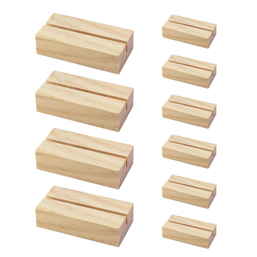 Деревянная подставка-кольцо для цветов 10X, держатель для карточек с именами, прямоугольная подставка-основание для дисплея, прямоугольная подставка из массива дерева для фото