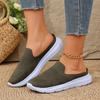 Mode Damen Ballerinas Neu Einfarbig Damen Lässig Atmungsaktiv Keilabsatz Walking Weiche Sohle Lässig Halbschleppen Sportschuhe