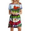 Women 3d Print Short Sleeve Midi Dress Plus Size Holiday Beach Dresses