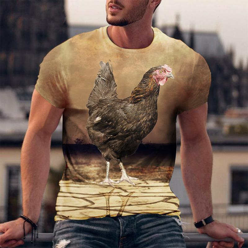 Funny Chicken 3D Printing T-Shirts Men Women O-Neck Short Sleeve T Shirt Casual Oversized Harajuku Y2k Tops Tees Kid Clothing