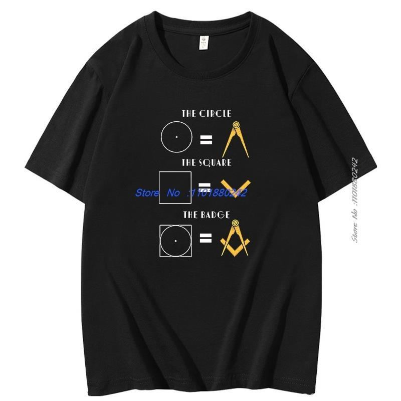 The Circle The Square The Badge Clothing Masonic Store Freemason The Badge 4th Of July Man Summer Cotton Short Sleeve Tshirt
