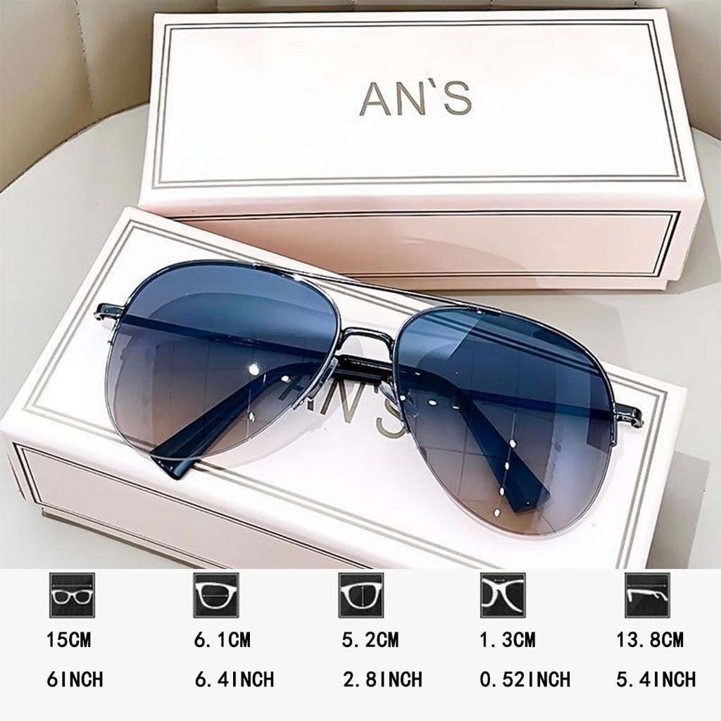 1 paio Occhiali da Sole Aviator da Uomo Viso Grande Guida Equitazione Eleganti alla Moda Personalità Moda Occhiali