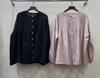 1116 Spring New Women's Crew Neck Japanese Pleated Top Shirt Loose Shirt Linen Pleated Single-breasted Long Sleeve
