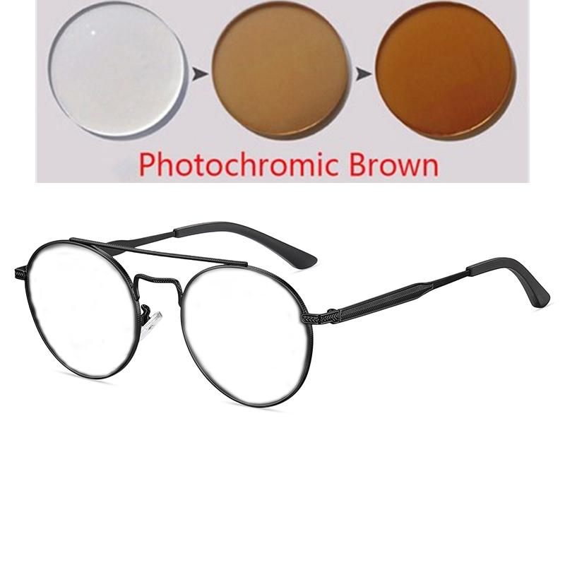 0 -0.50 -0.75 to -6.0 Night Vision Lenses Round Nearsighted Sun Glasses Polarised Metal Women Men Miopia Prescription Sun Glasses