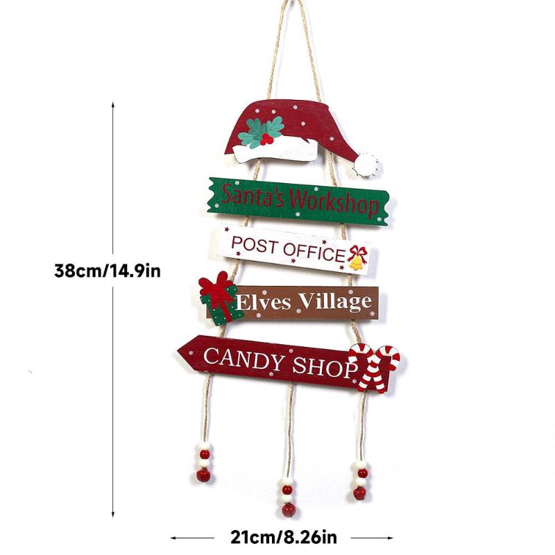 Xmas Tree Hanging Decoration, Wood Crafted, Christmas Ornaments, Fun Party Scene Props, Festive Gift