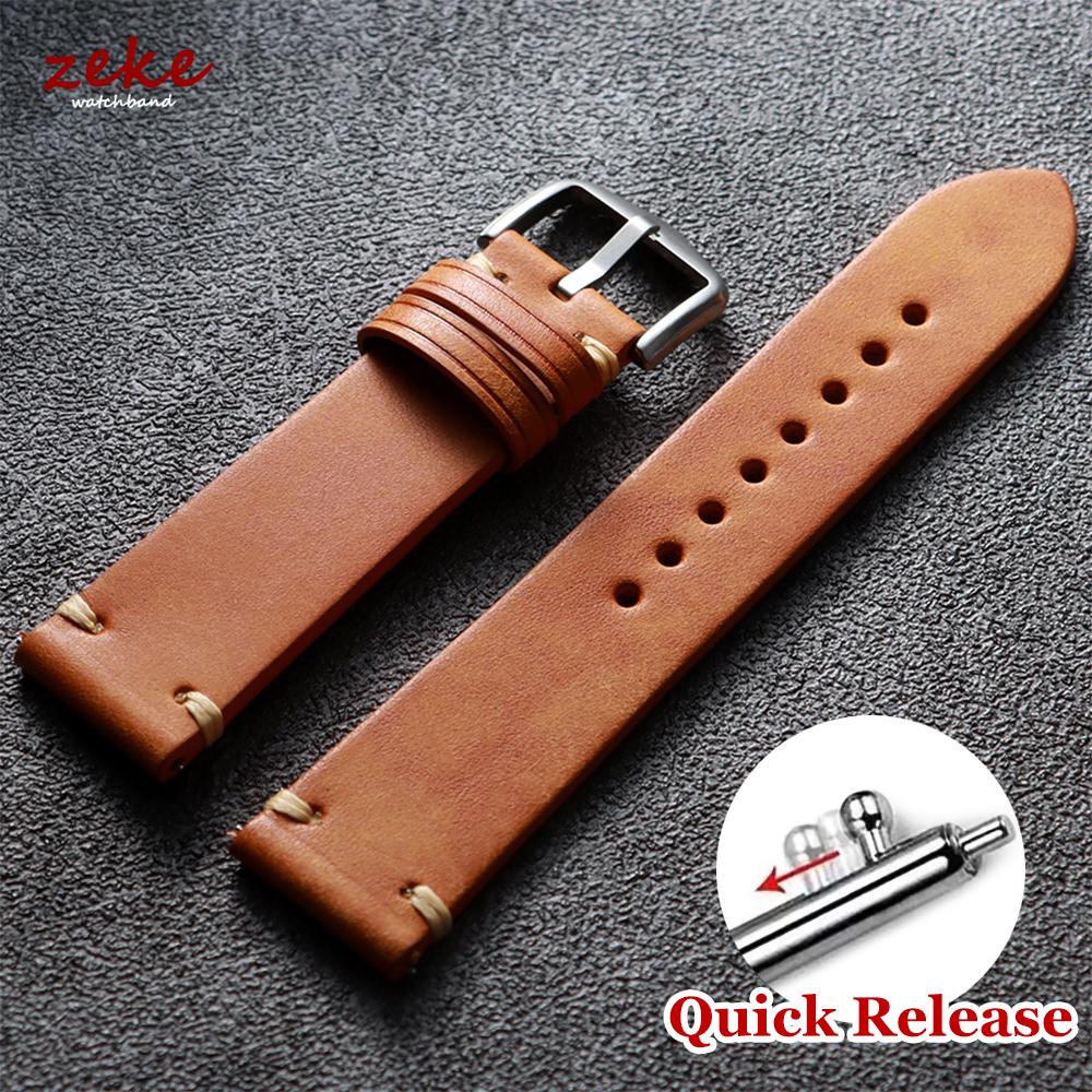 

Handmade Stitching Cowhide Watch Strap 18mm 19mm 20mm 21mm 22mm Matte Leather Strap for Rolex for Omega Quick Release Watchband 18mm светло-коричневого