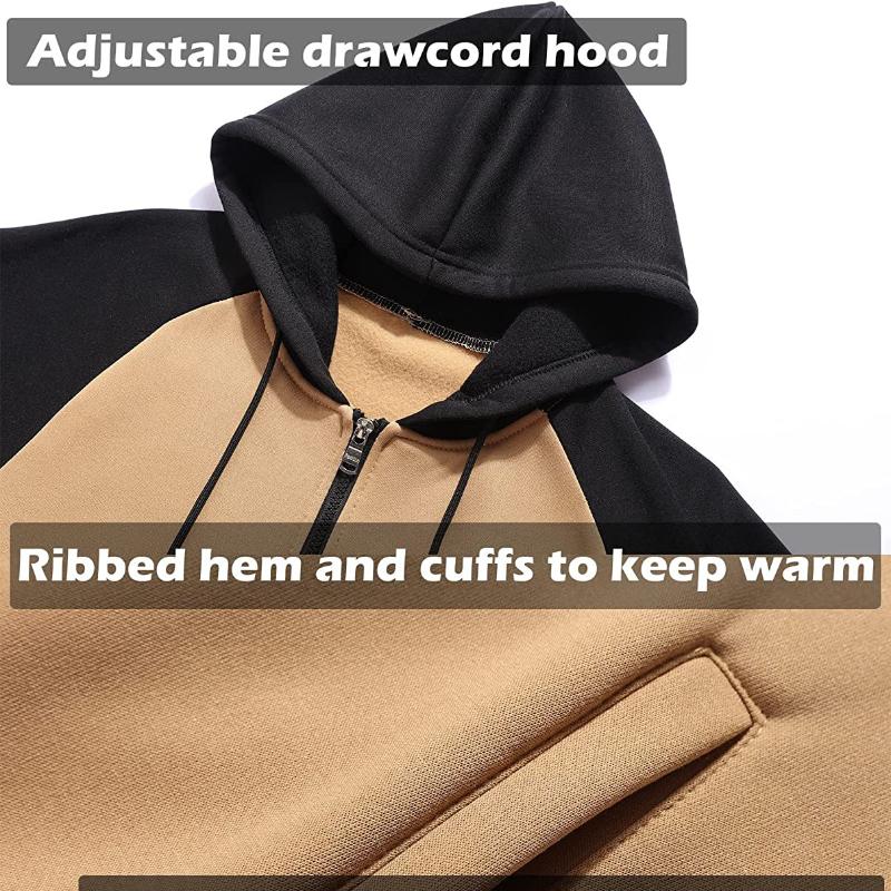Men's Raglan Sleeve Zipper Hoodies Loose Sportwear Sweatshirts Hoodies Men's Jackets