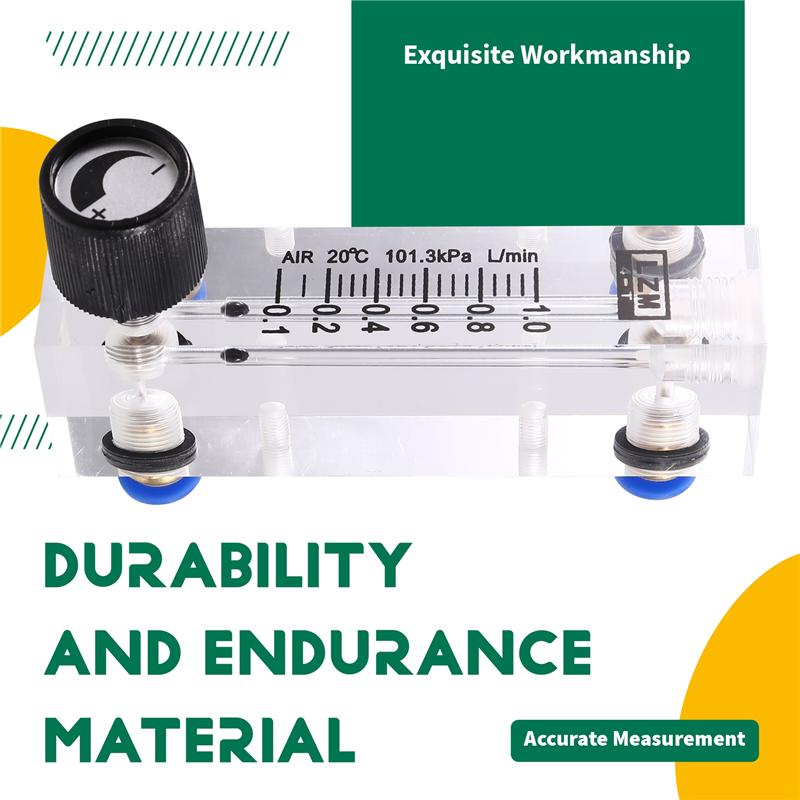 AT19-4T 0.1-1L/MIN Acrylic Variable Area Flow Meter Adjustable Panel Mount Gas Rotameter Air Flow Rate Controller