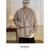 Men's Autumn Round Neck Sweater: Trendy, Handsome, Versatile Solid Color Hong Kong Style Casual Loose Top
