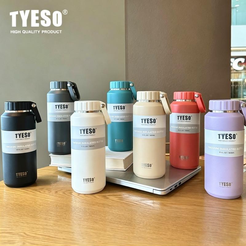 TYESO 500/710ml Sports Thermos Cup Double Wall Vacuum Flask Stainless Steel Thermal Mug with Handle Portable Outdoor Travel Cups