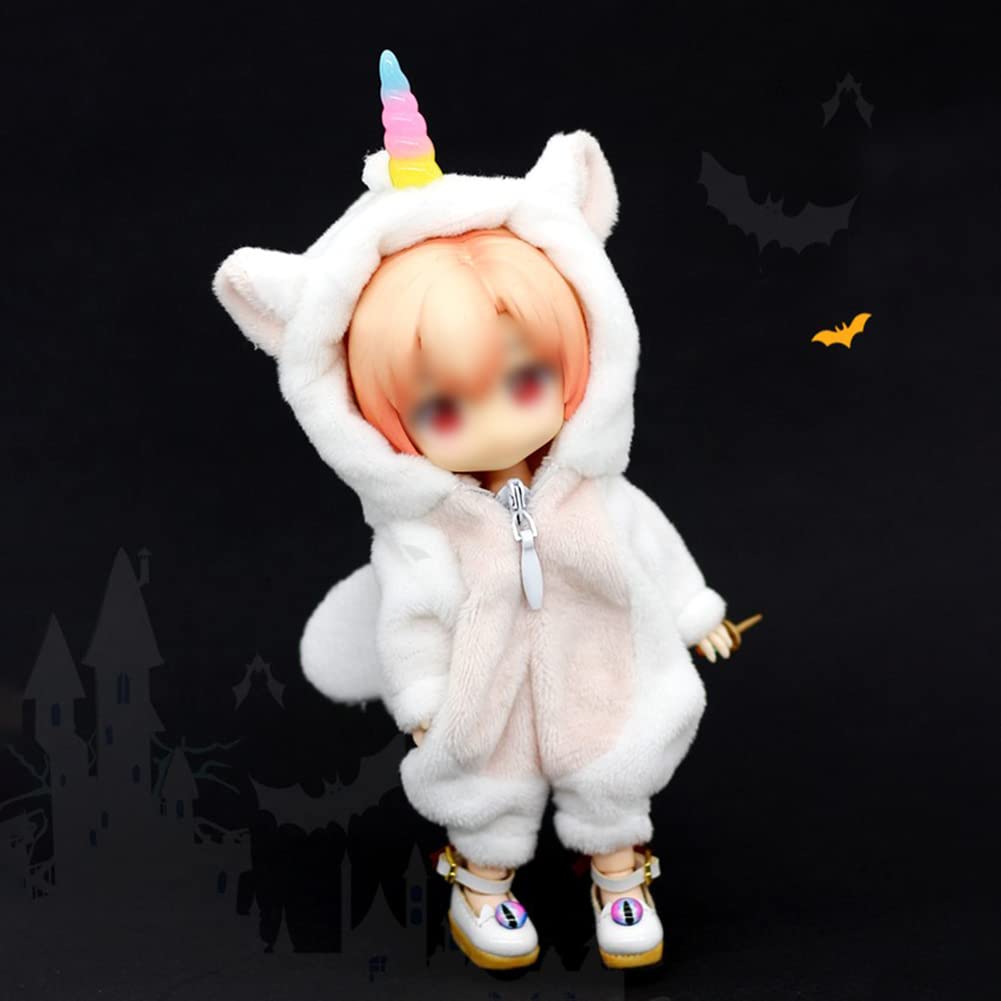HIGHAWK Obitsu 11 OB11 Size Costume Obitsu Doll 11 Clothes Animal GSC Home Wear Doll Clothes 112bjd Doll Clothes Fluffy 11cm Doll (Unicorn, Angel)