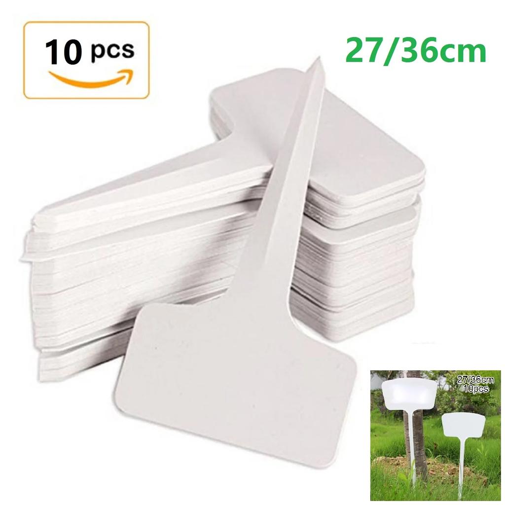 10Pcs T-Type Plastic Plant Labels Reusable Nursery Garden Flower Tag Markers White For Garden Flower Identification