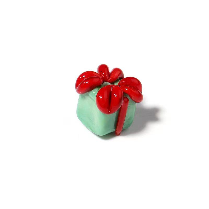 2pcs Christmas Lampwork Beads Cute Santa Claus Snowman Glass Loose Beads For Jewelry Making DIY Bracelets Necklace Accessories