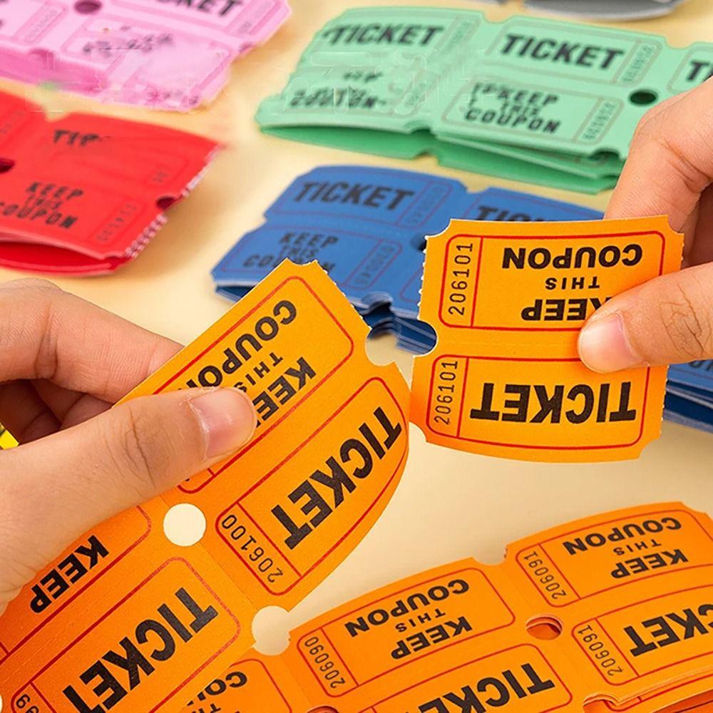 100Pcs For Classroom Raffle Tickets Drink Events Lottery Roll Durable Celebration Event Tickets