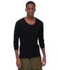 DAILY RIB QUARTER SLEEVE TEE 6143509 Men's S Black