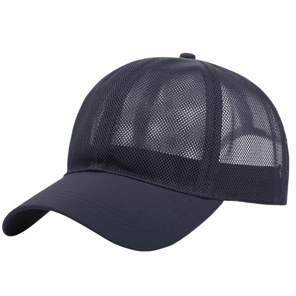 Openwork Quick Dry Baseball Cap Sun Protection Breathable Mesh Cap Hollow Out Baseball Cap  Golf тёмно-синий