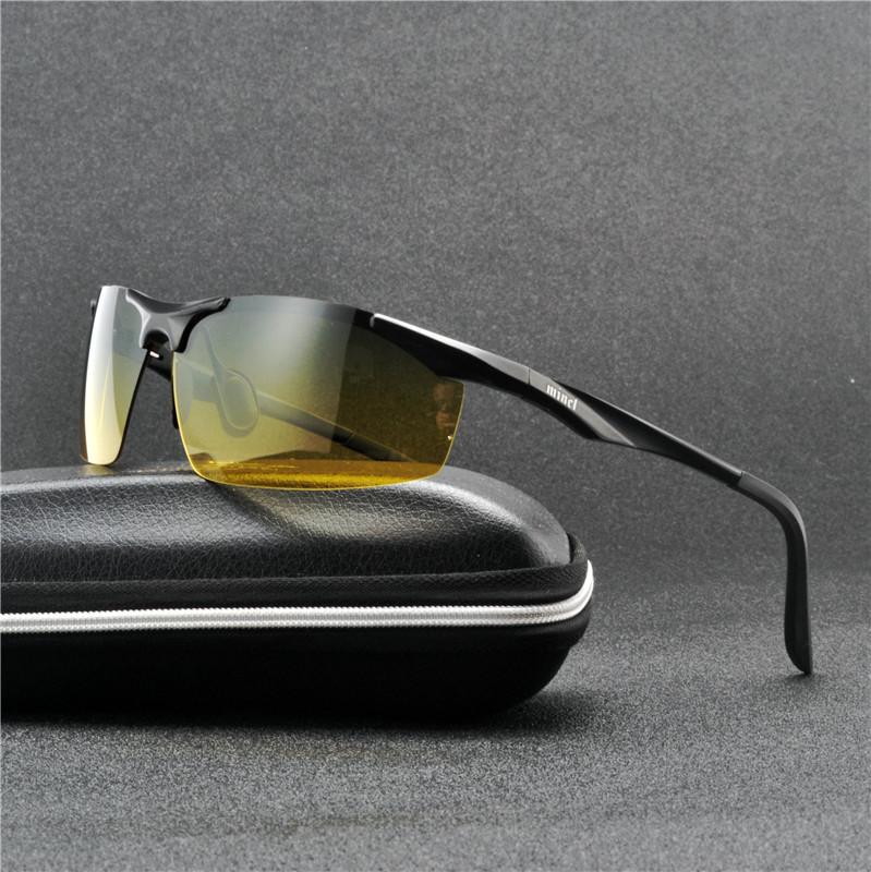 Polarized Sunglasses Men Brand Designer Sunglass Mens Yellow Lens Night Vision Driving Sun Glasses UV400 Eyewear NX