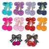 Grete Bow Cherry Sequin Embroidery, Computer Embroidery, Fabric Patch, Hot Melt Glue Ironing, Adhesive Diy Patch