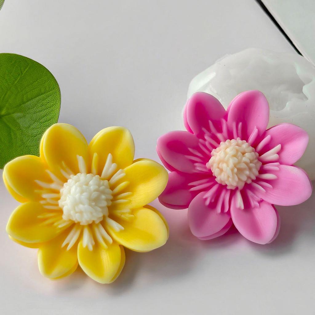 Flower Silicone Candle Molds Easy Demolding for Making Candle Soap Multipurpose Silicone Mould for Epoxy Resin Craft