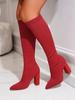 Fashion Plus Size 42 Platform Boots Women Shoes Mesh Knitting Long Boots High Heels Knee High Boots Women Shoes