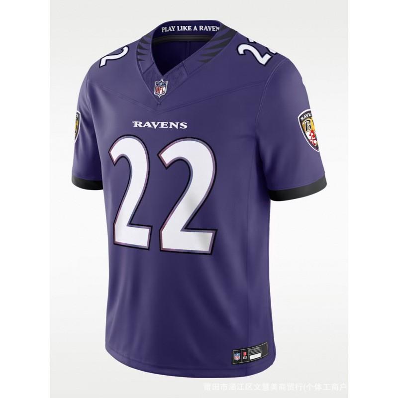 Maillot de Football NFL Baltimore Ravens Derek Henry 22 Troisième Génération Style Authentique Vêtement pour Fan