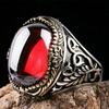 New Inlaid Emerald Mens Luxury Ring Retro Domineering Personality Jewelry for Banquet Party Gifts