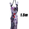 Large Lifelike Halloween Hanging Ghost Skeleton Head Gauze Covered for Haunted House Escape Room Patio Creepy Decor Prop