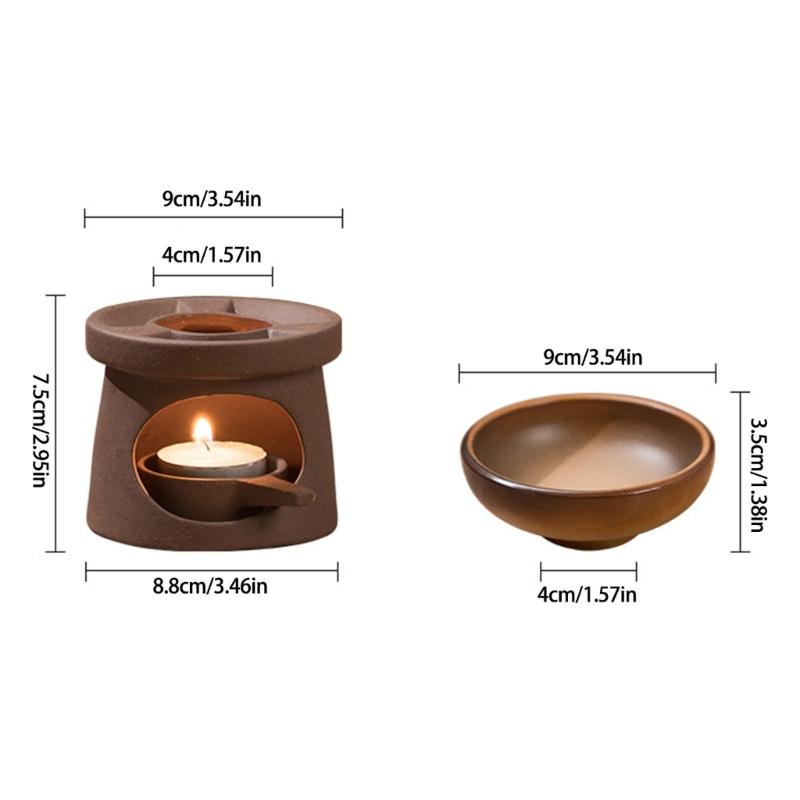 Essential Oil Burners Ceramics Wax Melter Aromas Diffuser and Tealight Candle Holder Set for Home Bedroom Decors