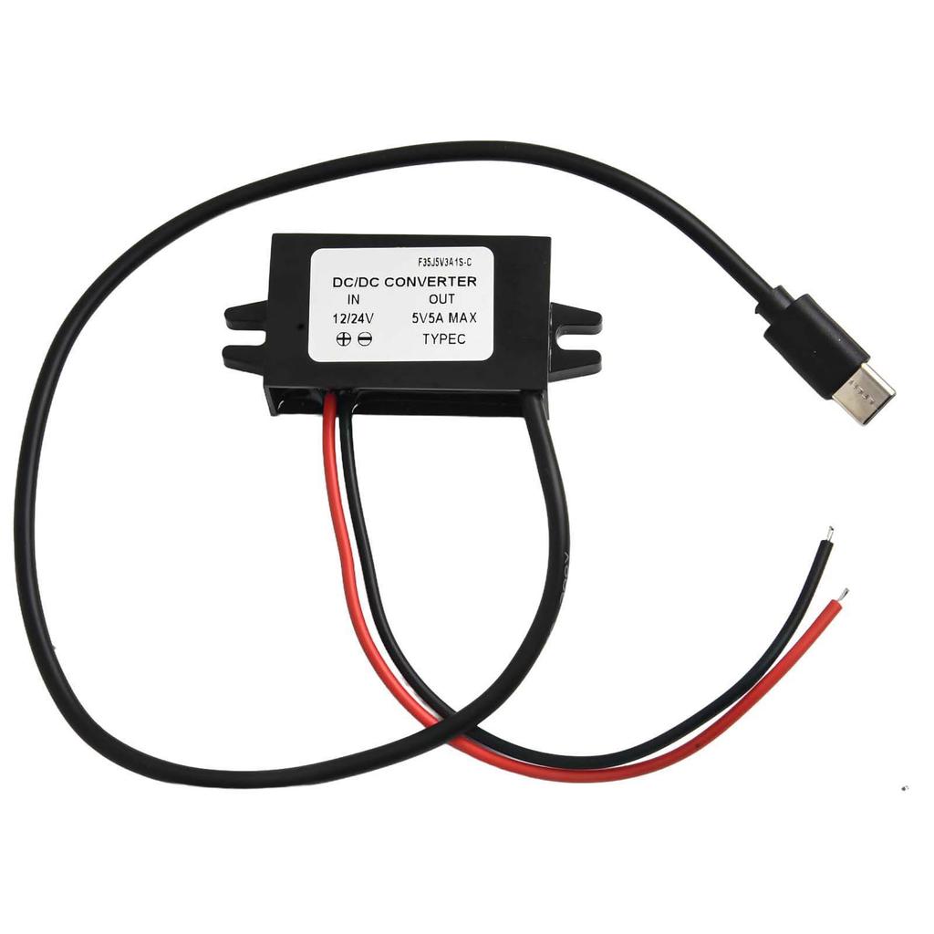 12V/24V To 5V USB C 5A 25W DC Converter Step-down Module Power Charging Adapter Electrical Equipment F23J5V5A1S-C