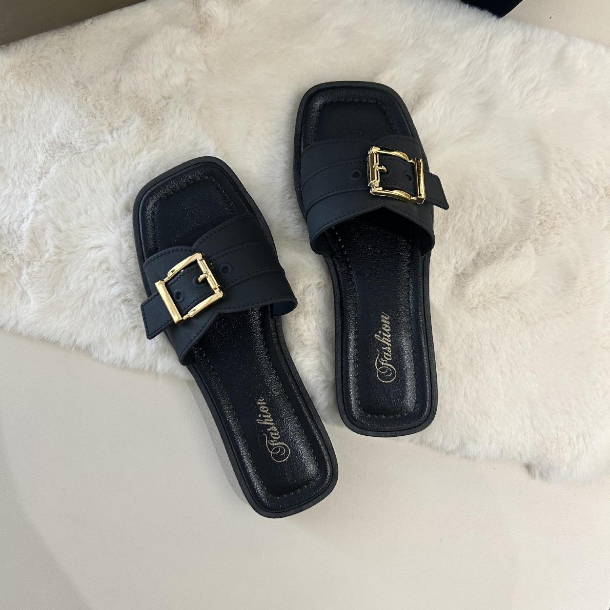 

Женские летние тапочки с перекрестным ремнем, универсальный модный дизайн для Instagram, оптовая торговля для внешней торговли 40-41 чёрный