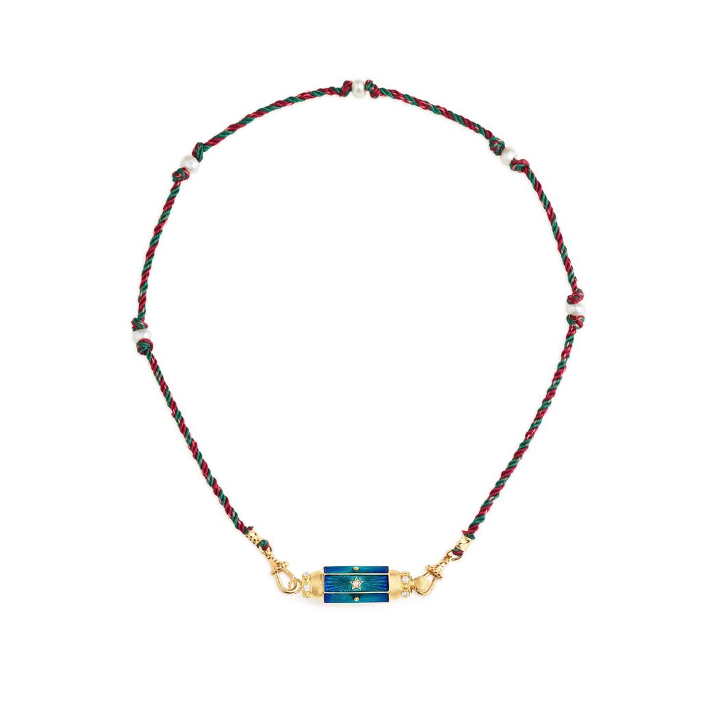 Regenbogen Anhänger Designs Halskette Trendige Geflochtene Seil Halskette mit Gold Finish und Regenbogen Anhänger für Zusammenkünfte