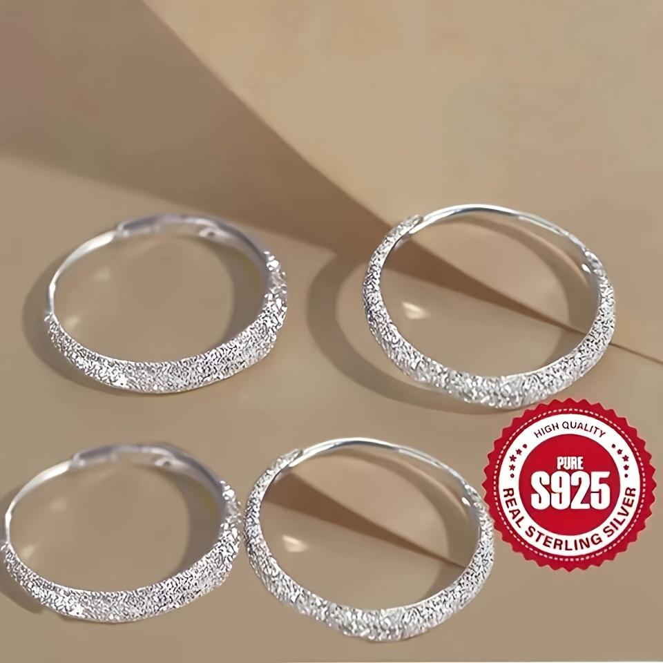 Pure Silvery Earrings For Women Frosted Sparkling Starry Circle Earrings  Valentine's Day Mother's Day Jewelry Gifts