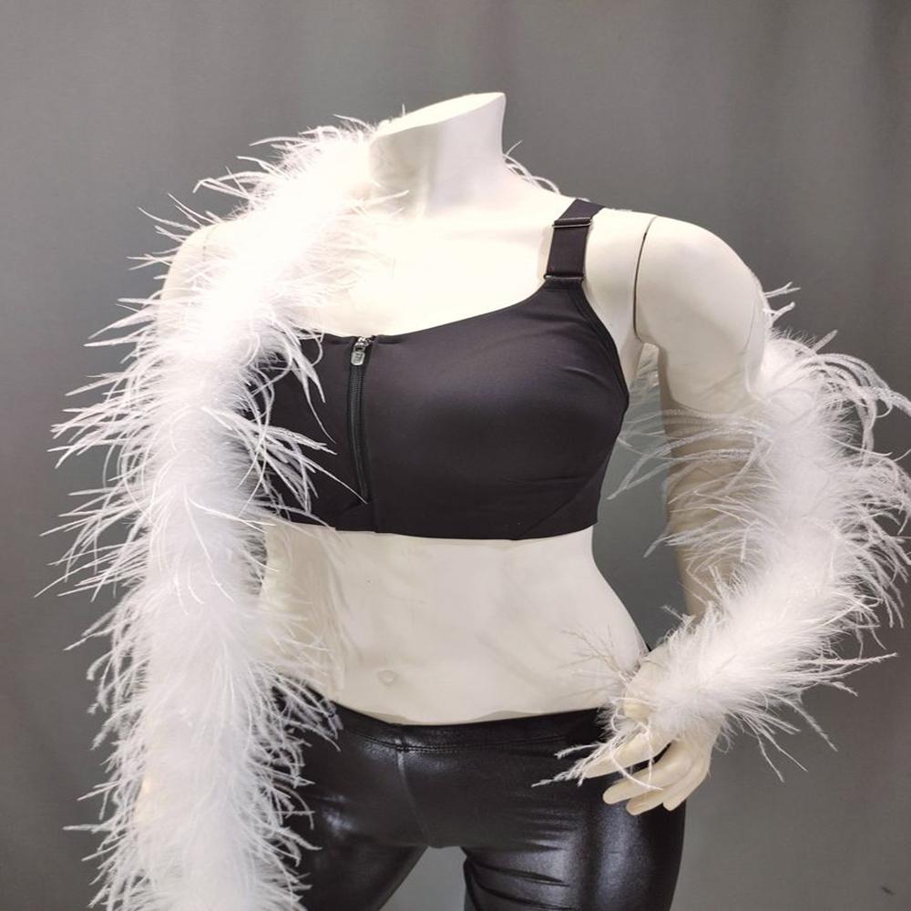 1Ply Ostrich Feather Boa Long High Quality Ostrich Feather Scarf Trims for Party Halloween Clothing Decoration Shawl 2 Meters