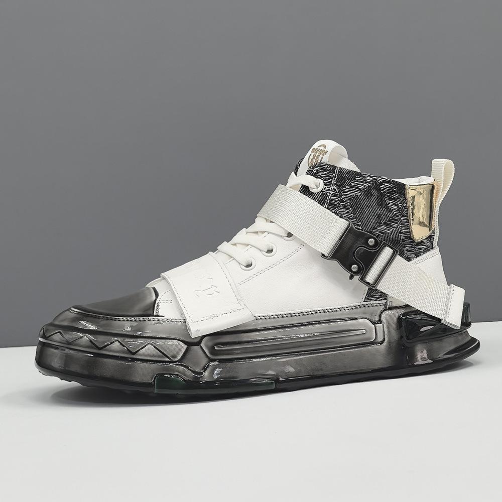 High-top thick baseplate shoes trendy shoes high-end light luxury glue casual shoes 38
